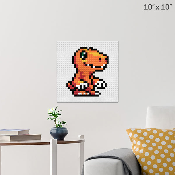 Digimon Agumon Brick Poster
