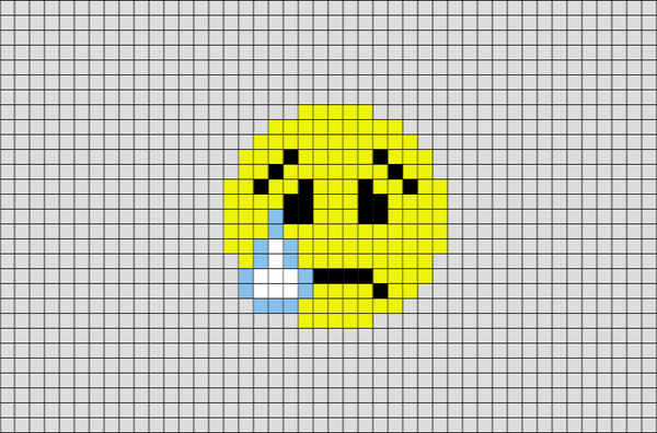 Disappointed but Relieved Face  Emoji Pixel Art