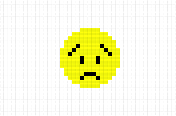 Disappointed but Relieved Face Emoji Pixel Art