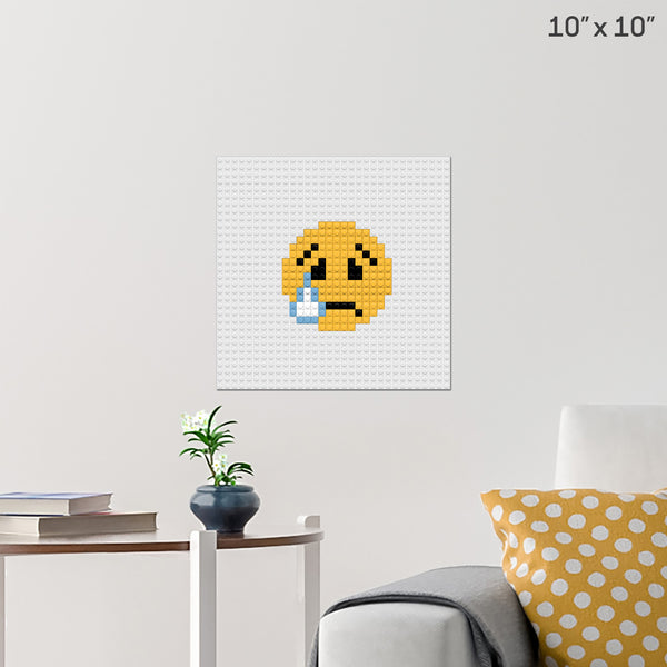 Disappointed but Relieved Face  Emoji Brick Poster