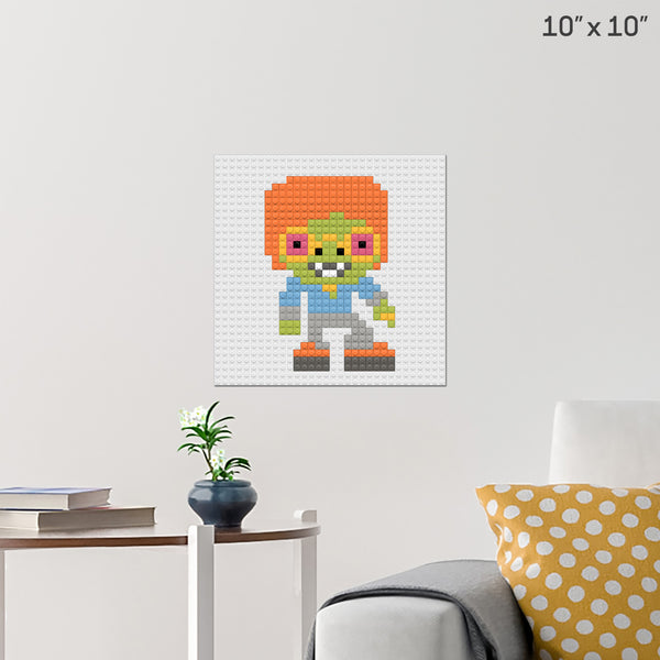 Disco Zombie Brick Poster