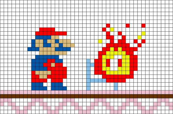 Donkey Kong Mario Pixel Art