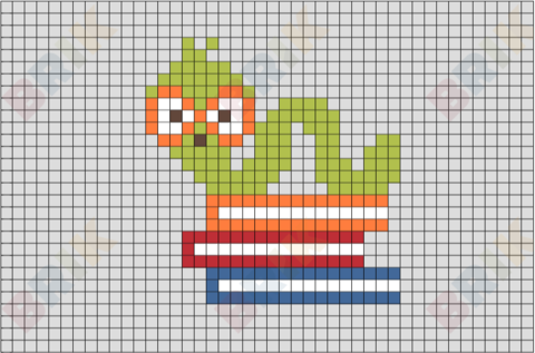 Bookworm Pixel Art