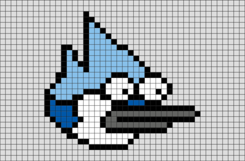 Regular Show Mordecai Pixel Art