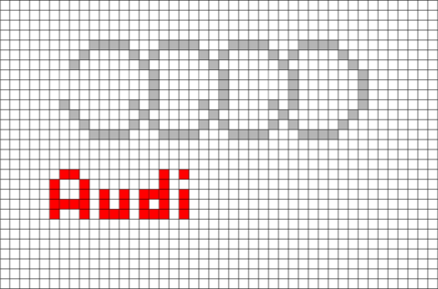 Audi Logo Pixel Art