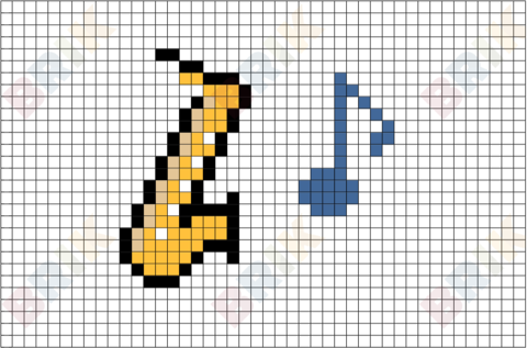 Saxophone Pixel Art