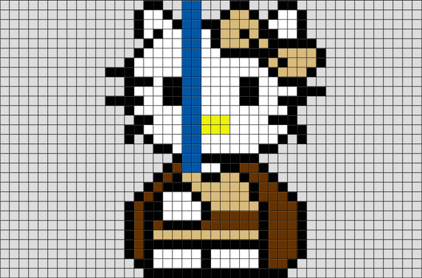 Hello Kitty Jedi Pixel Art