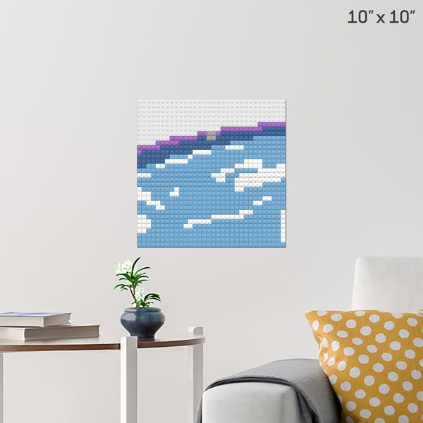Earth and the Moon Brick Poster