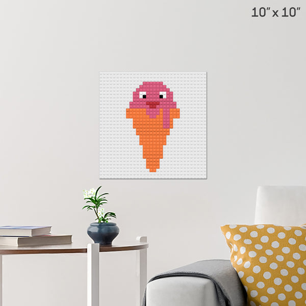 Eat Ice Cream for Breakfast Day Brick Poster