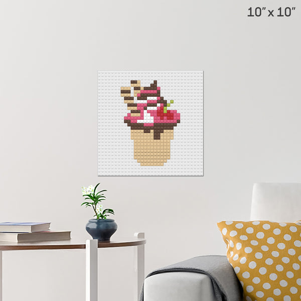 Eat Ice Cream for Breakfast Day Brick Poster