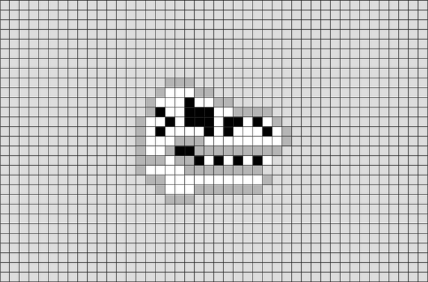 T-Rex Skull Pixel Art