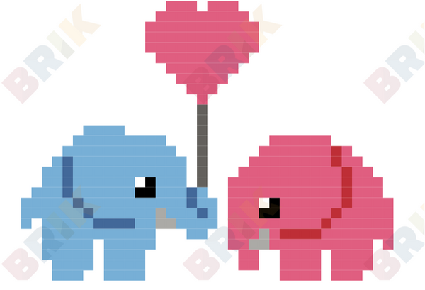 Elephants Pixel Art