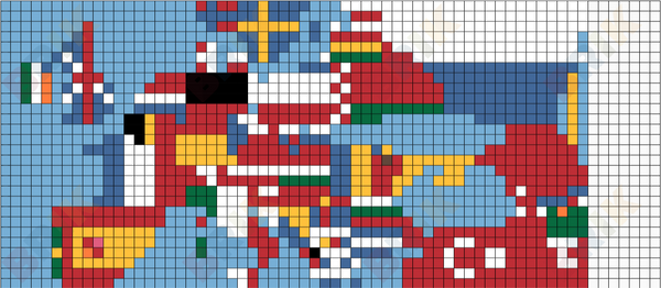 Europe Flag map