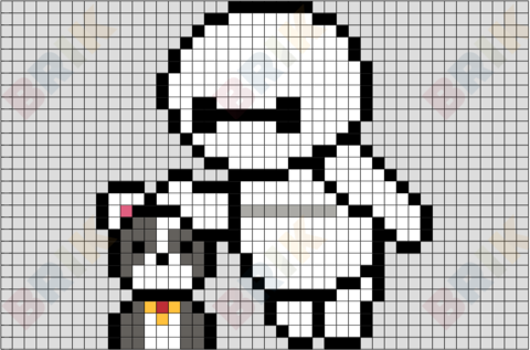 Baymax and Winston Pixel Art