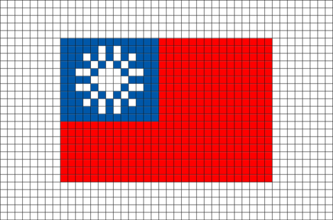 Flag of Taiwan Pixel Art