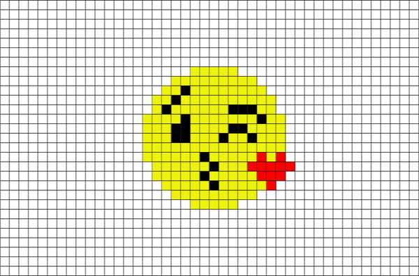 Face Throwing a Kiss Emoji Pixel Art