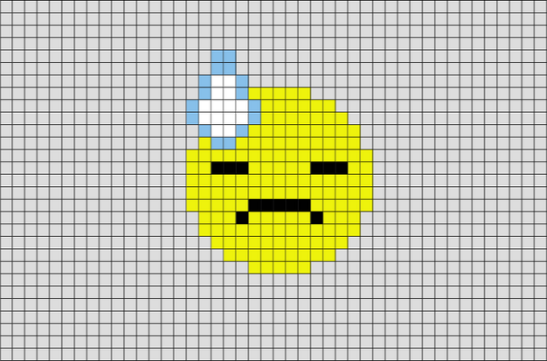 Face With Cold Sweat  Emoji Pixel Art