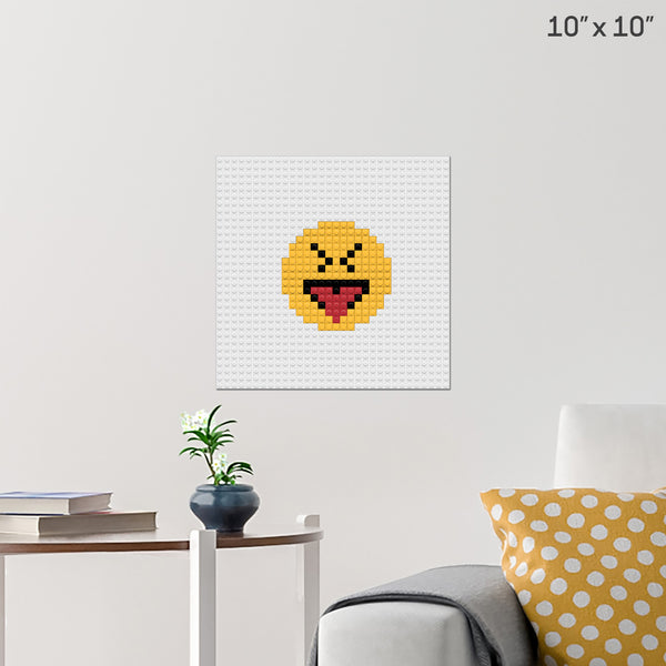 Face With Stuck-Out Tongue and Tightly-Closed Eyes  Emoji Brick Poster