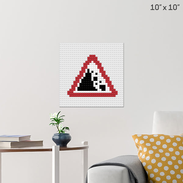 Fallen Rocks Sign Brick Poster