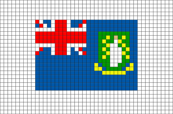 Flag of British Virgin Islands Pixel Art