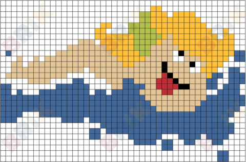 Swimming Pixel Art