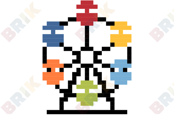Ferris Wheel Day Pixel Art