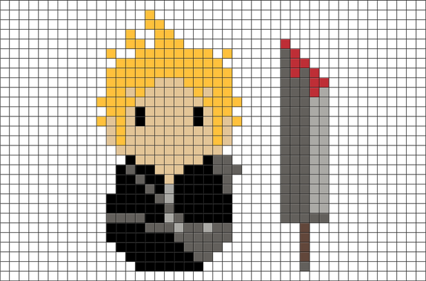 Final Fantasy Cloud Pixel Art