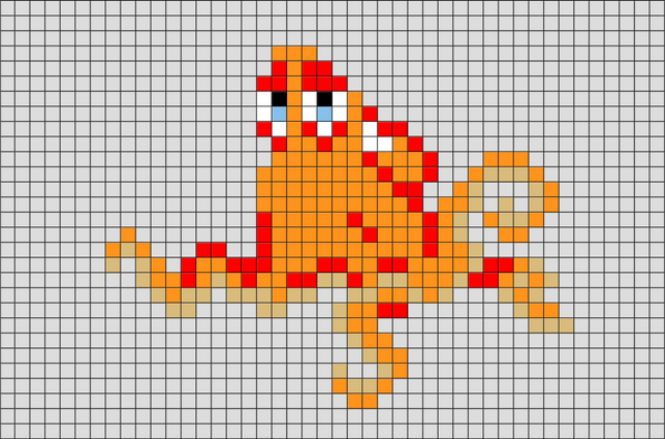 Finding Dory Octopus Pixel Art
