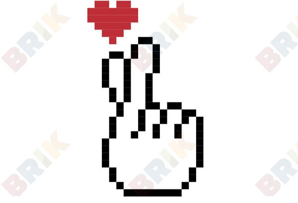 Finger Heart Pixel Art