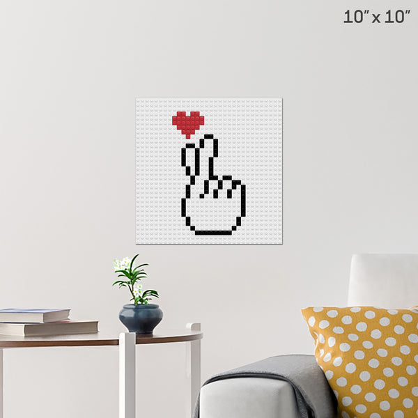 Finger Heart Brick Poster