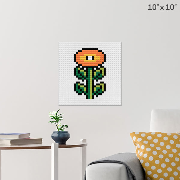 Fire Flower Mario Brick Poster