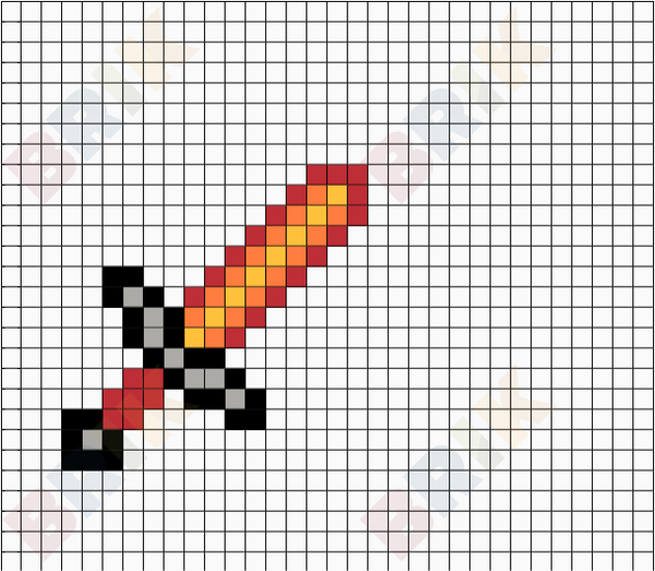 Fire Minecraft Sword