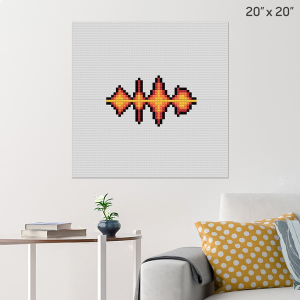 Fire Sound Waves Brick Poster