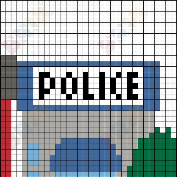 Fire Station And Police Station Pixel Art