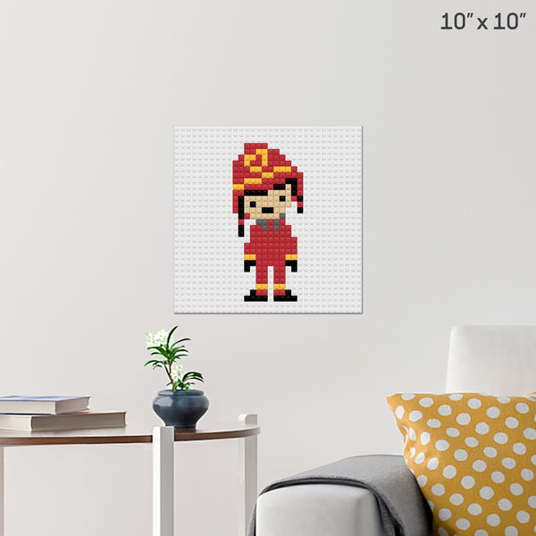 Firefighter Brick Poster