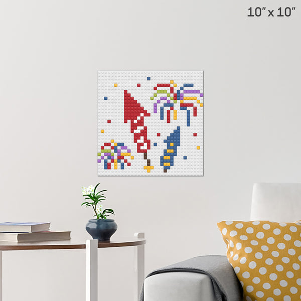 Fireworks Brick Poster