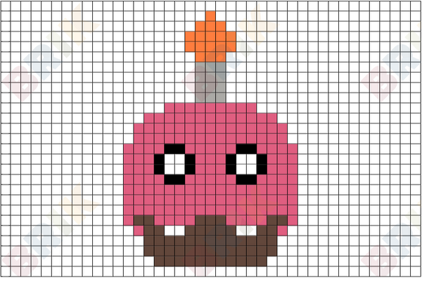 Five Nights At Freddy's Cupcake Pixel Art