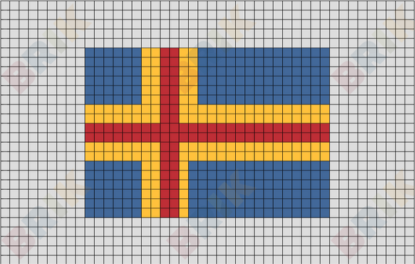 Flag of Aland Pixel Art