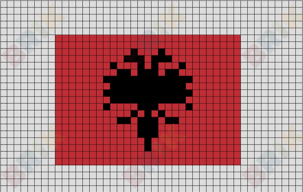 Flag of Albania Pixel Art