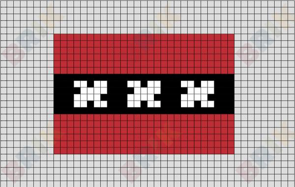 Flag of Amsterdam Pixel Art
