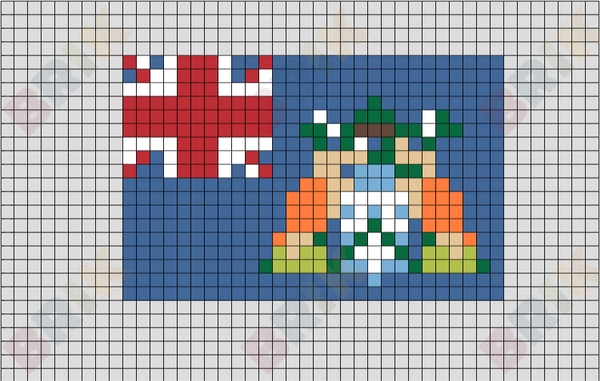 Flag of Ascension Island Pixel Art