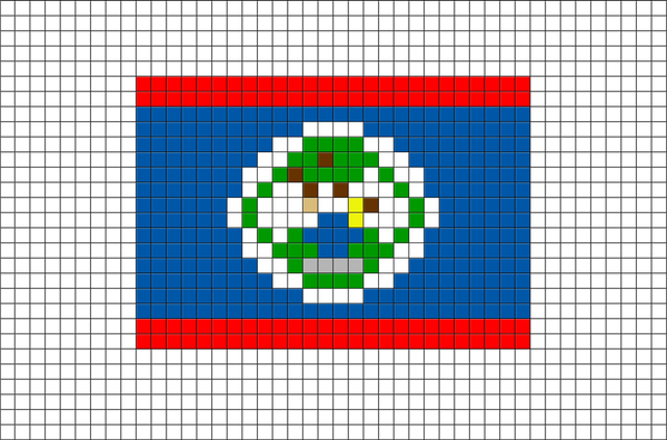 Flag of Belize Pixel Art