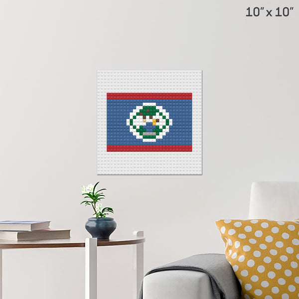 Flag of Belize Brick Poster