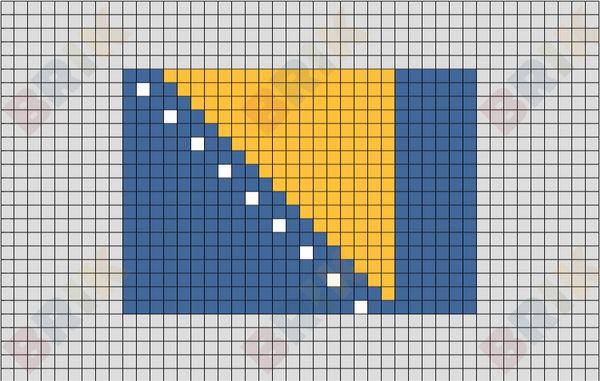 Flag of Bosnia Herzegovina Pixel Art