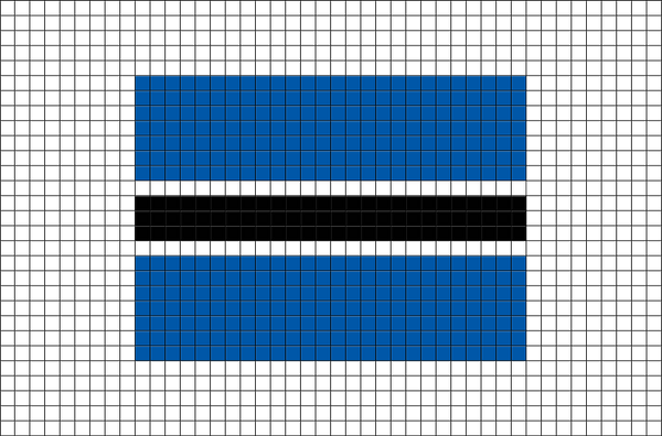 Flag of Botswana Pixel Art