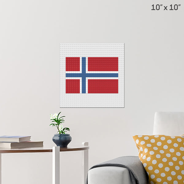 Flag of Bouvet Brick Poster