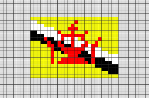 Flag of Brunei Pixel Art