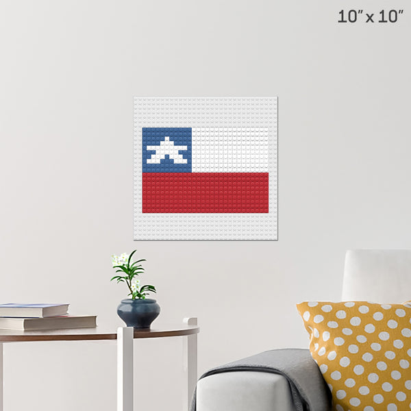 Flag of Chile Brick Poster