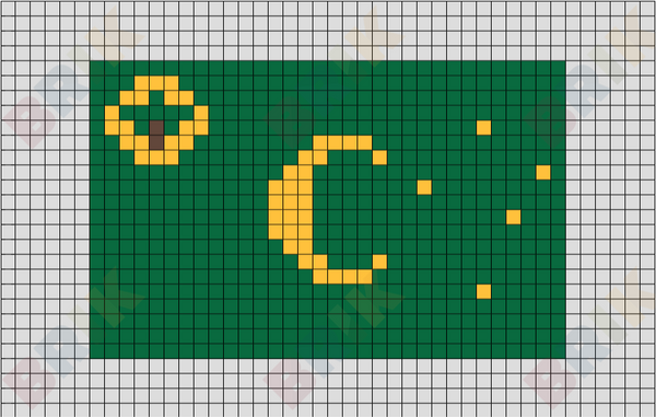 Flag of Cocos Keeling Islands Pixel Art