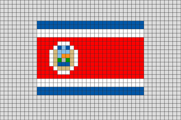 Flag of Costa Rica Pixel Art